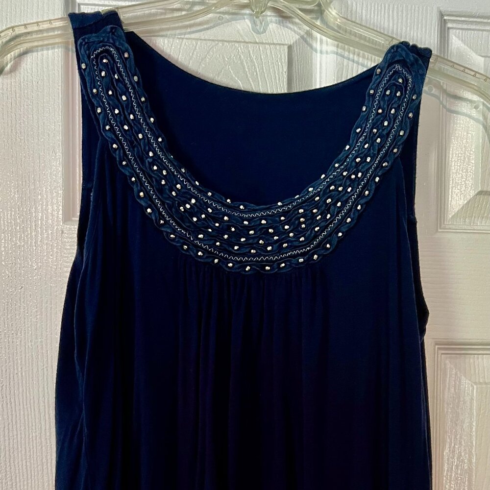 Cotton Knit Navy Tank Top: Size Medium